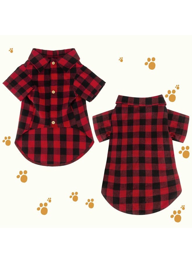 Jamktepat Plaid Dog Shirt Red Buffalo Dog Outfit Soft Casual Dog Clothes for Small Medium Large Dogs Puppy Cats Halloween Thanksgiving Christmas Costumes(XL) - Image 3