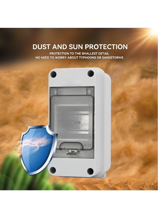 صندوق قاطع الدائرة 3 طرق توزيع الحماية، قاطع تيار صغير مع سكة DIN، مقاوم للماء IP65، مناسب للاستخدام الداخلي والخارجي - Image 4