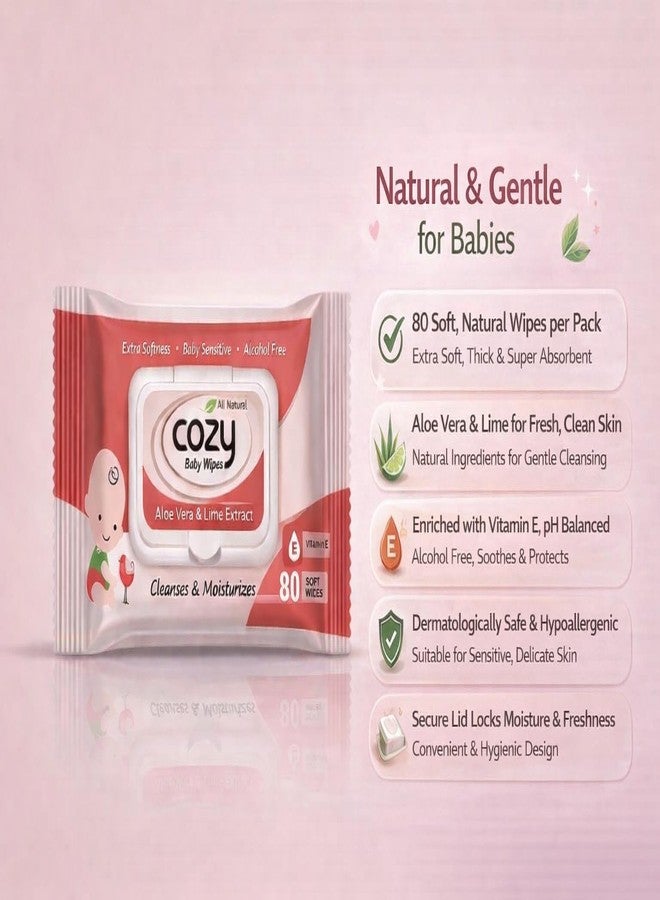 COZY BABY WIPES 80 SHEETS (PACK OF 3) - Image 4