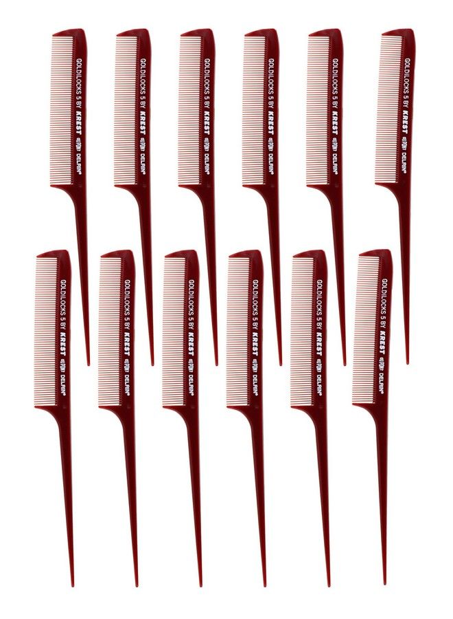 Krest Goldilocks G5 81/2 Rattail Comb Extrafine Tooth. Heat Resistant Hair Combs. 1 Dz. - Image 1