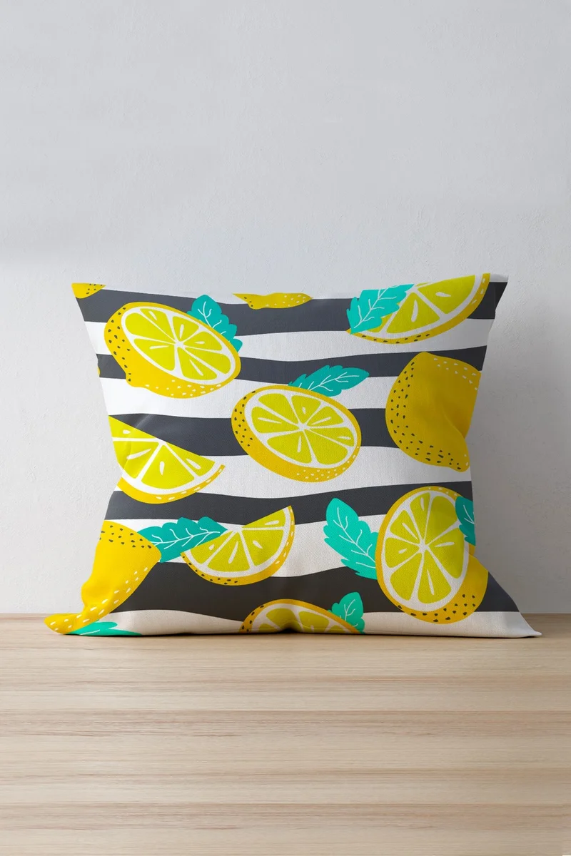 Cango Home Lemon Yellow Green Pillow and Cushion Cover 913
