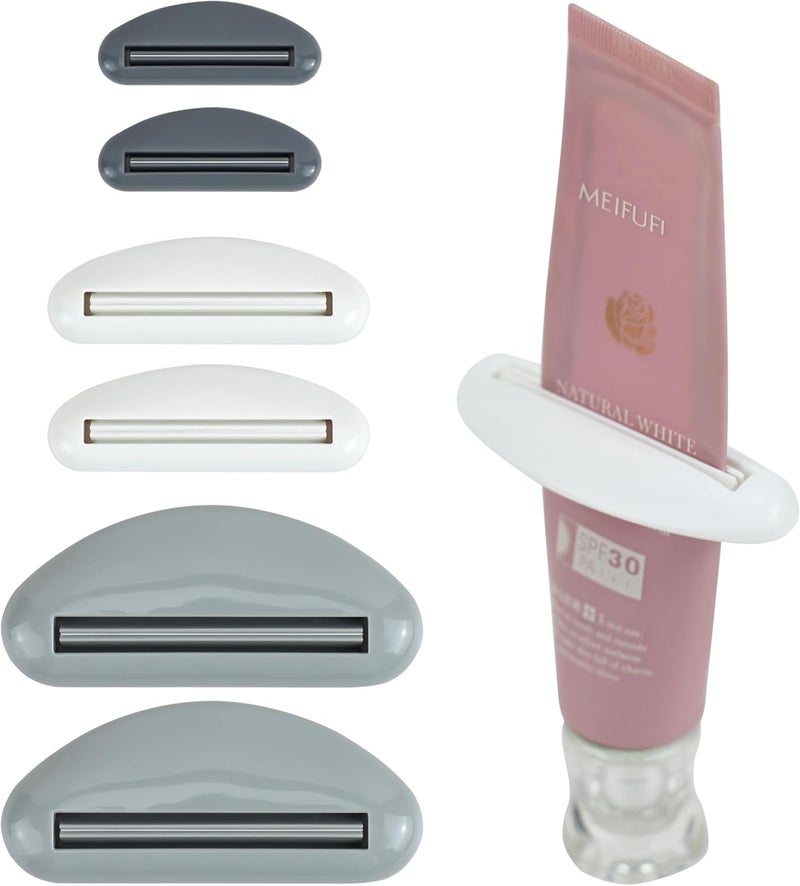EIKS 6 Sets Tube Squeezer Clip for Toothpaste, Hand Cream, Paint Tube, Cosmetics, Easy Press & Reduces Waste - Image 1