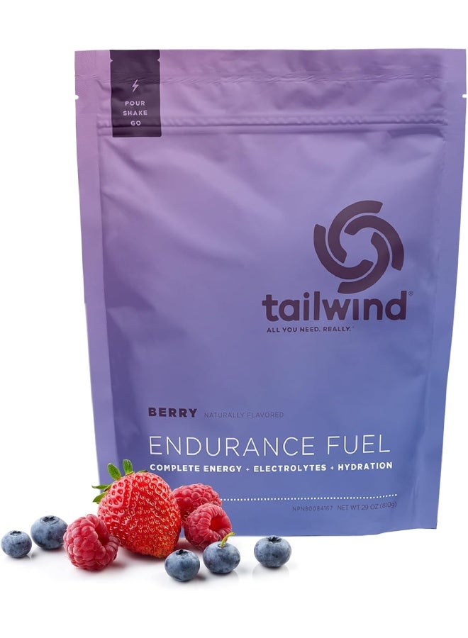 Tailwind Nutrition Endurance Fuel, Electrolyte & Hydration Sports Drink Mix Powder, Gluten-Free, Vegan, Berry, 30 Servings - Image 1