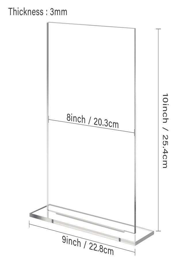 JINMURY 8x10 Inch Clear Acrylic Sign with Stand | 5 Pack Blank Acrylic Table Signs and Base for DIY Wedding Table Numbers, Wedding Signage, Events& Parties - Image 2