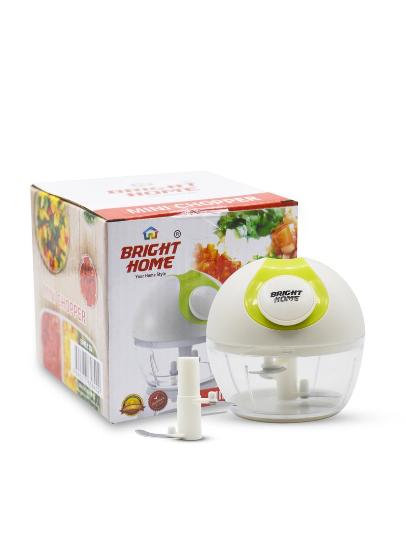 Bright Home - Bright Home  Mini Chopper with 3 Blades Quick Handy Fruit Chopper for Easy Chopping Manual Food Processor Portable Hand Pull String Garlic Mincer Onion Cutter for Veggies, Ginger, Fruits, Nuts - Image 1