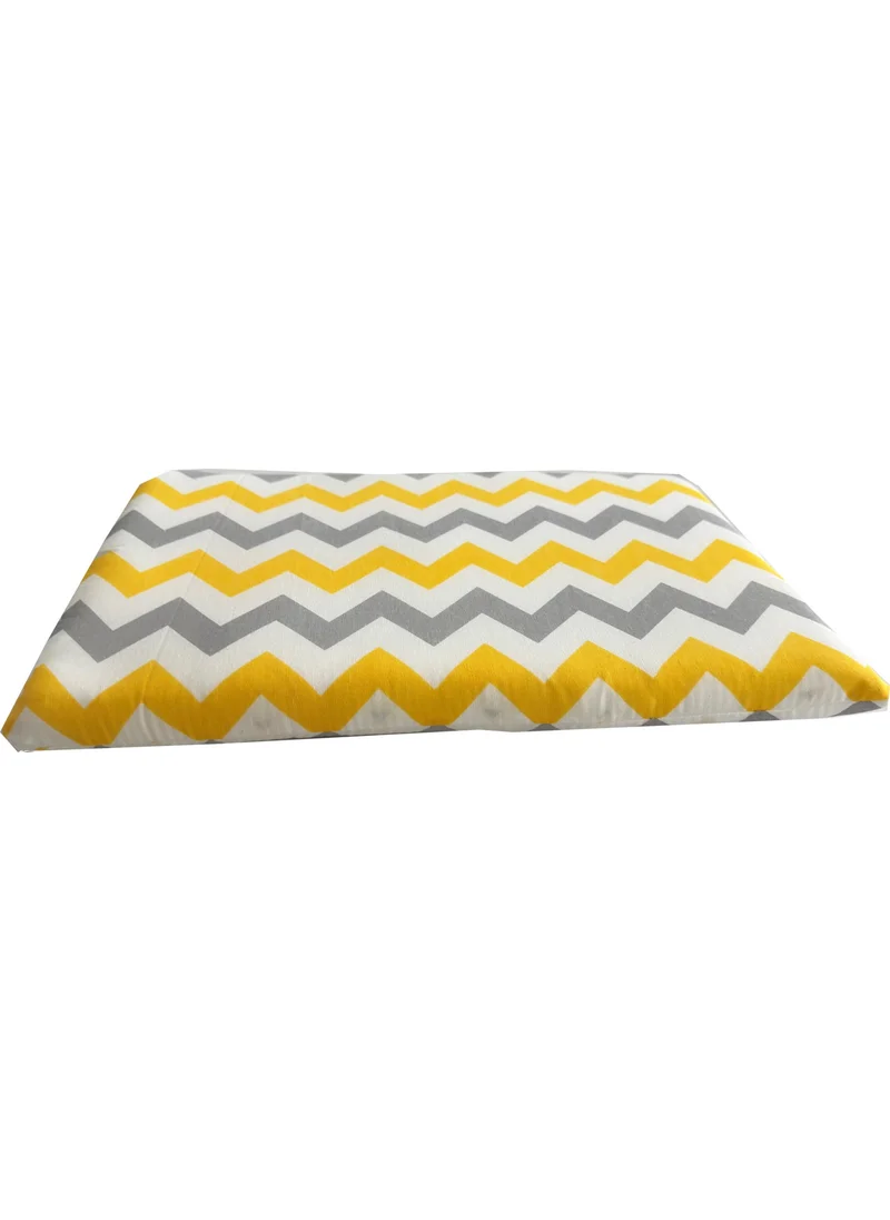 Nelson Washable Cat and Dog Carrying Bag Cushion Zippered 40X25X3 Cm-Yellow Gray Zigzag