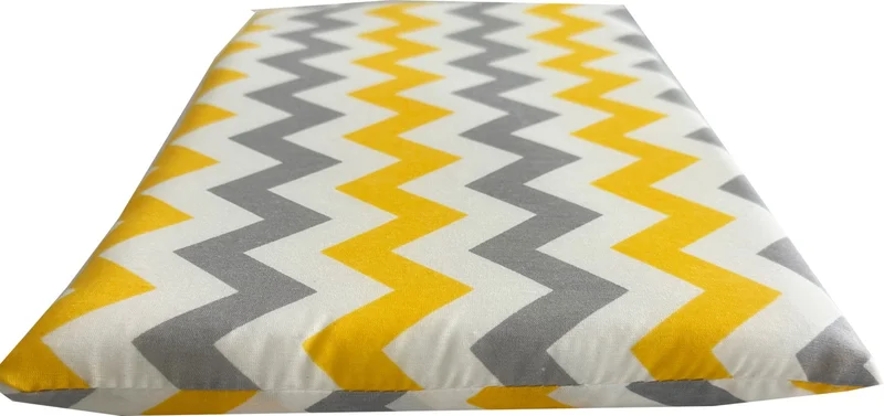 Nelson Washable Cat and Dog Carrying Bag Cushion Zippered 40X25X3 Cm-Yellow Gray Zigzag