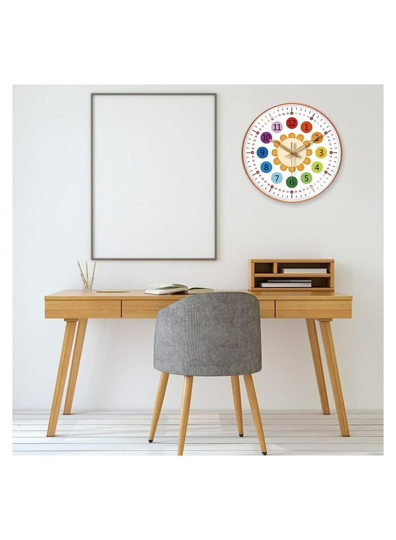 Zikra Learning Clock for Kids, Telling Time Teaching Clock, Kids Room Wall Decor, Silent Non Ticking Analog Battery Operated Learning Clock for Kids Room, Bedrooms, Playroom, School - Image 3