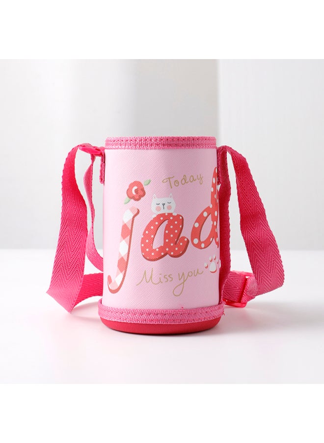 Children's Thermos Cup Cover Universal Thickened Cup Cover Crossbody Portable Rope Anti-fall Protective Cover Insulation Kettle Bag-Color:Thickened And Wear-resistant-pink Cat-Capacity:Default Items - Image 1