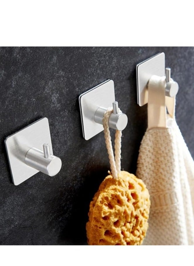 OASIS DESERT Adhesive Hook Heavy Duty Wall Hooks Waterproof Stainless Steel Towel Hooks Bathroom Coat Hook Self-Adhesive Wall Mounted Hook for Bathroom Kitchen 4 Pack  - Image 2