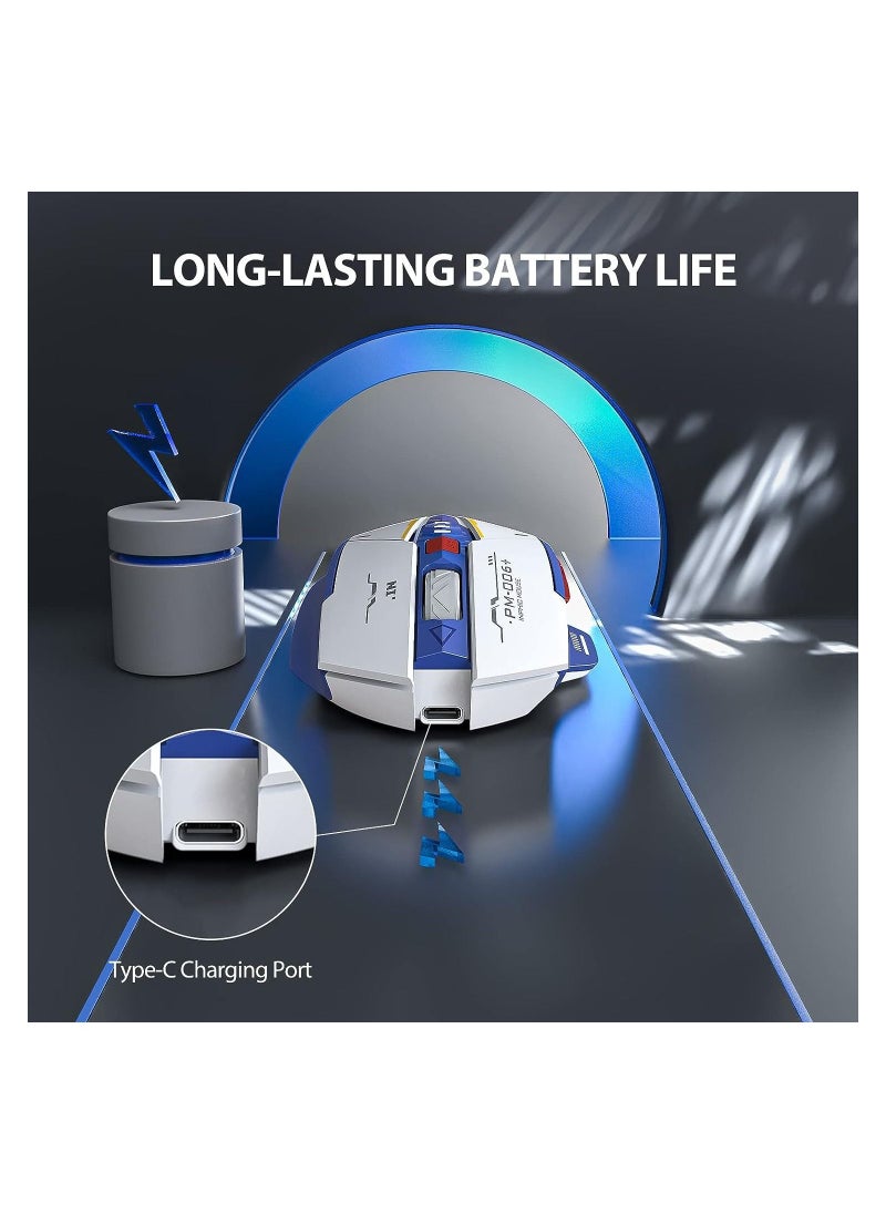 inphic - F9 Wireless Mouse Rechargeable Sci-Fi Mecha Style 2400dpi Silent Office Mouse 2.4G Mice For Laptop PC with 2.4G USB Receiver - Image 1