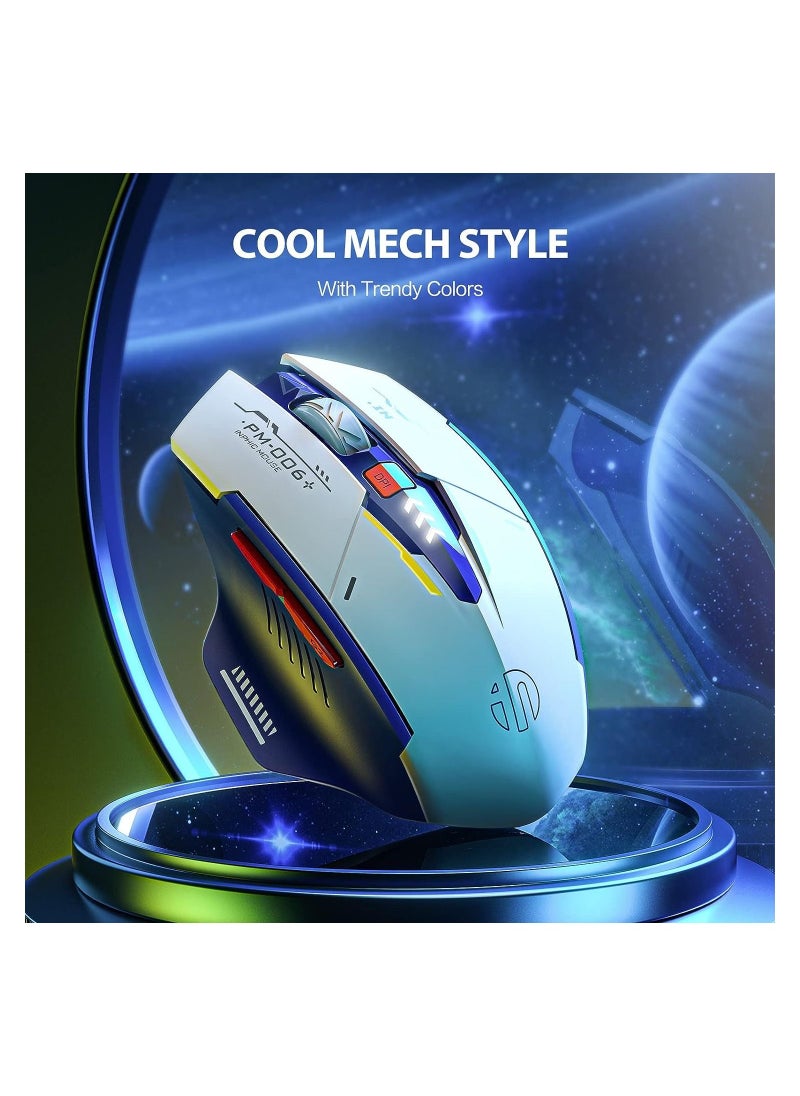 inphic - F9 Wireless Mouse Rechargeable Sci-Fi Mecha Style 2400dpi Silent Office Mouse 2.4G Mice For Laptop PC with 2.4G USB Receiver - Image 1