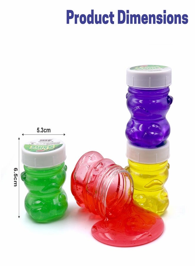 Chanak Neon Colored Glitter Scented Slime Kit - Soft, Non-Sticky, Stress-Relief Non-Toxic Squishy Slime Toy Multicolor for Kids for Boys Girls, Above 5+ Age Each 100ml (Pack of 4) - Image 2