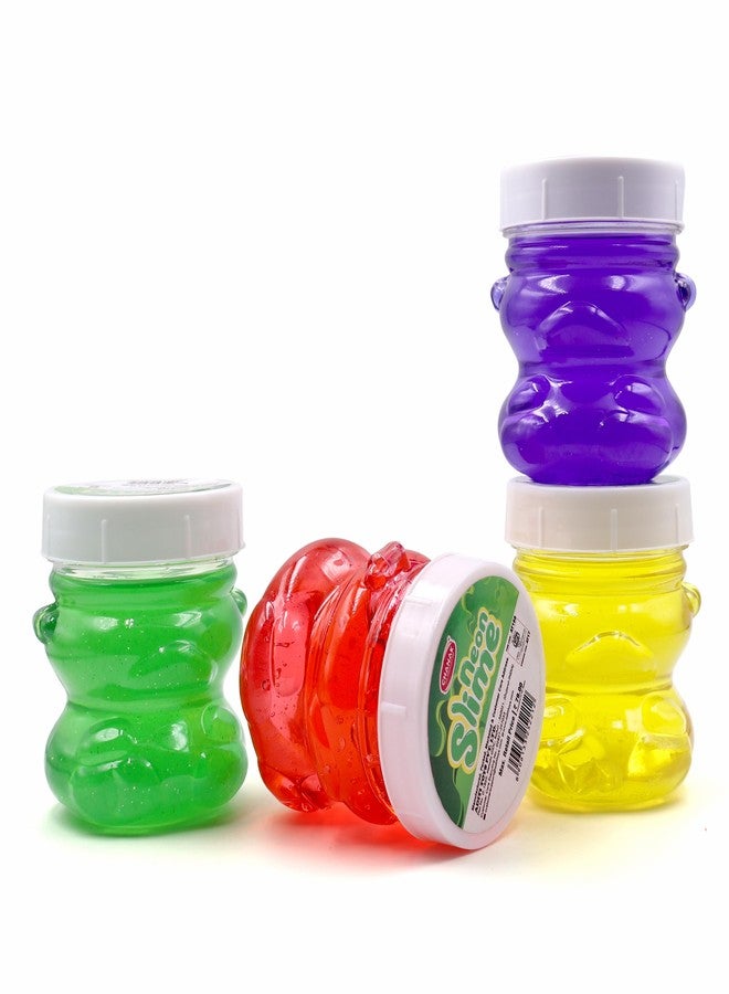 Chanak Neon Colored Glitter Scented Slime Kit - Soft, Non-Sticky, Stress-Relief Non-Toxic Squishy Slime Toy Multicolor for Kids for Boys Girls, Above 5+ Age Each 100ml (Pack of 4) - Image 1