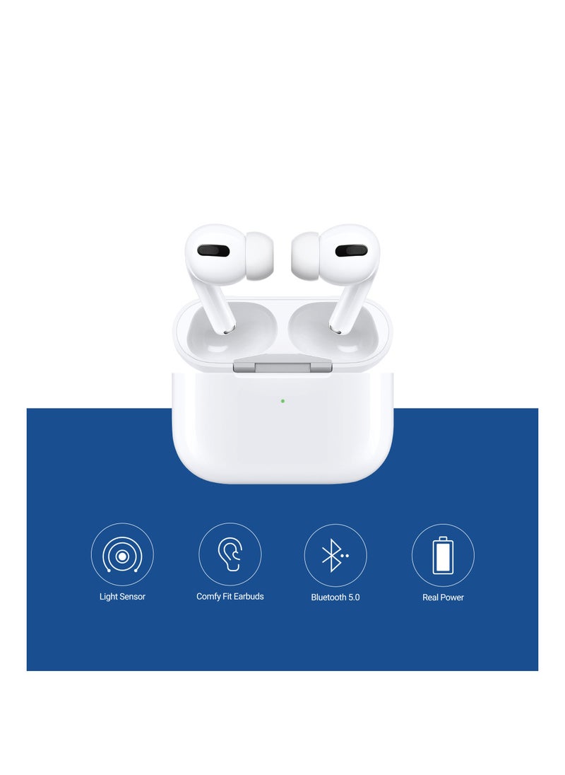 Totu Wireless Stereo Earbuds Bluetooth 5.0, Hand Free Call, Lightweight Comfort Fit Headphones, White  - Image 3