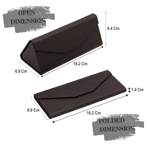 Styzere Folding Eyeglass Case Unisex Spectacles Specs Cover Men Women Hard Shell Portable (Charcoal Grey) - Image 2