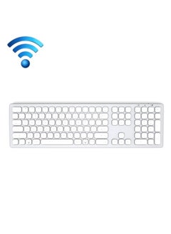 K9500 110 Keys 2.4G+Bluetooth Dual Mode Mute Office Wireless Keyboard(Silver White)