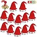 Kiddokids 12 Fancy Christmas Santa Hats with 12 Jingle Bell Necklaces Bulk for Christmas Party Favor Photo Booth One Size Fits All - Image 3