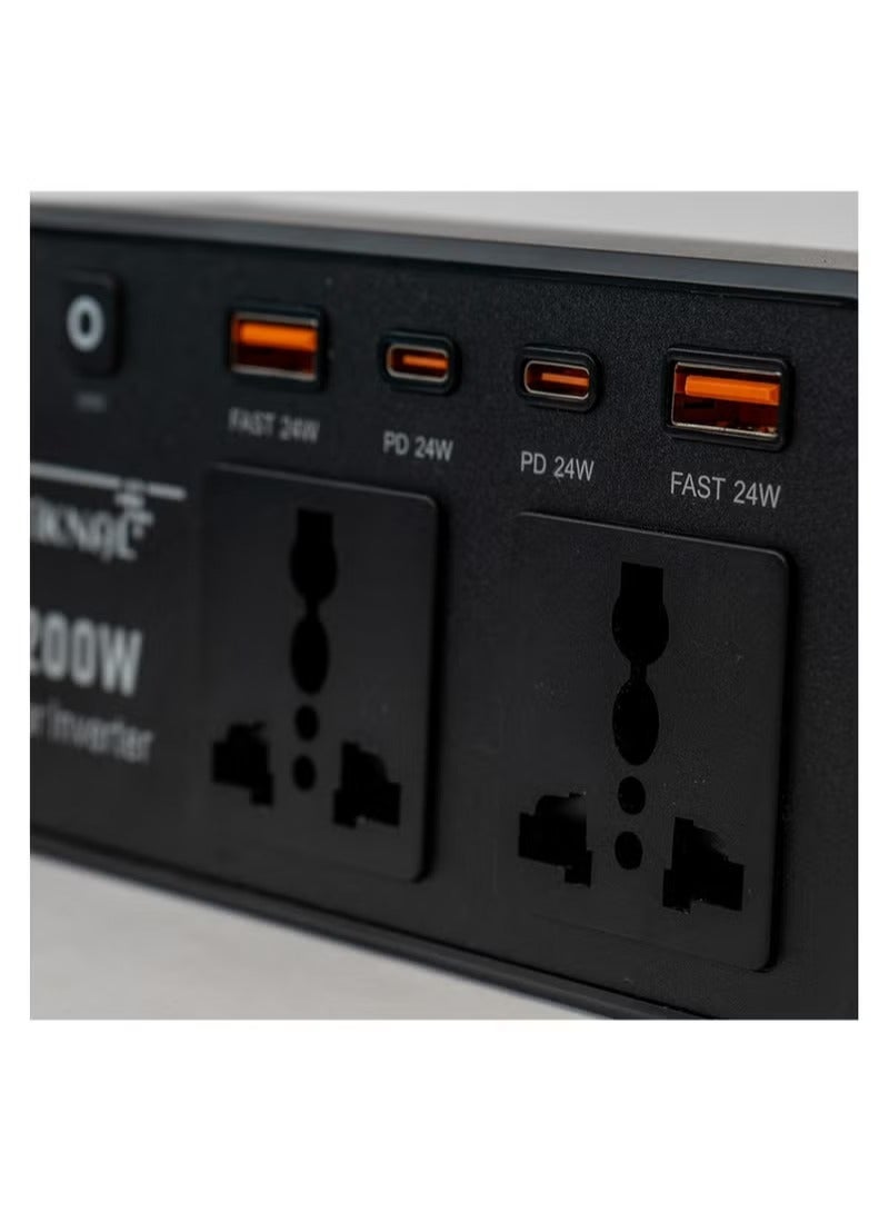 TiKNAL Car Power Inverter with 2 AC Outlets and 4 USB/PD Ports - For Charging Laptops, Computers, and Powering Devices While Traveling - Image 5