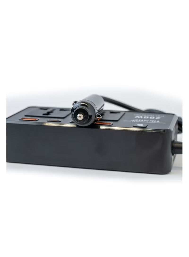 TiKNAL Car Power Inverter with 2 AC Outlets and 4 USB/PD Ports - For Charging Laptops, Computers, and Powering Devices While Traveling - Image 4