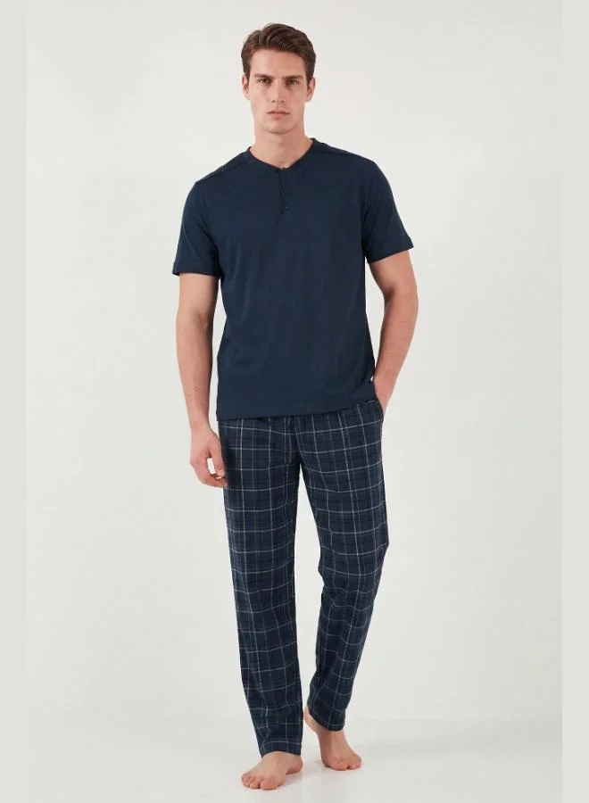 Buratti  Buratti Cotton Regular Fit Plaid Short-Sleeve Pajama Set for Men PAJAMA SET 6096860 for Men | Best Price UAE
