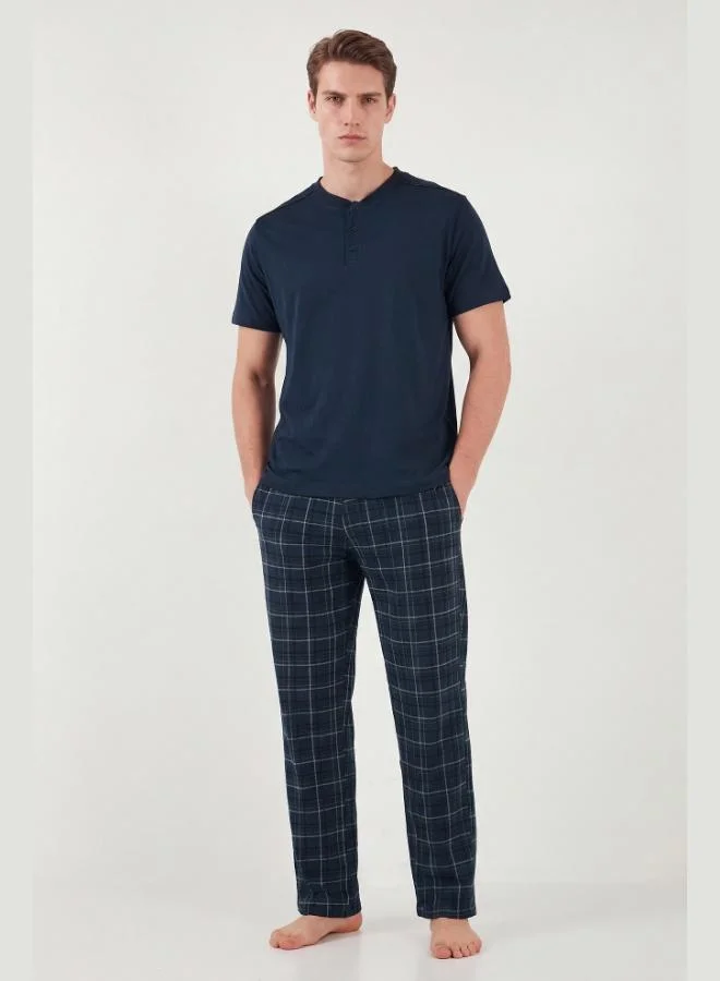 Buratti  Buratti Cotton Regular Fit Plaid Short-Sleeve Pajama Set for Men PAJAMA SET 6096860 for Men | Best Price UAE