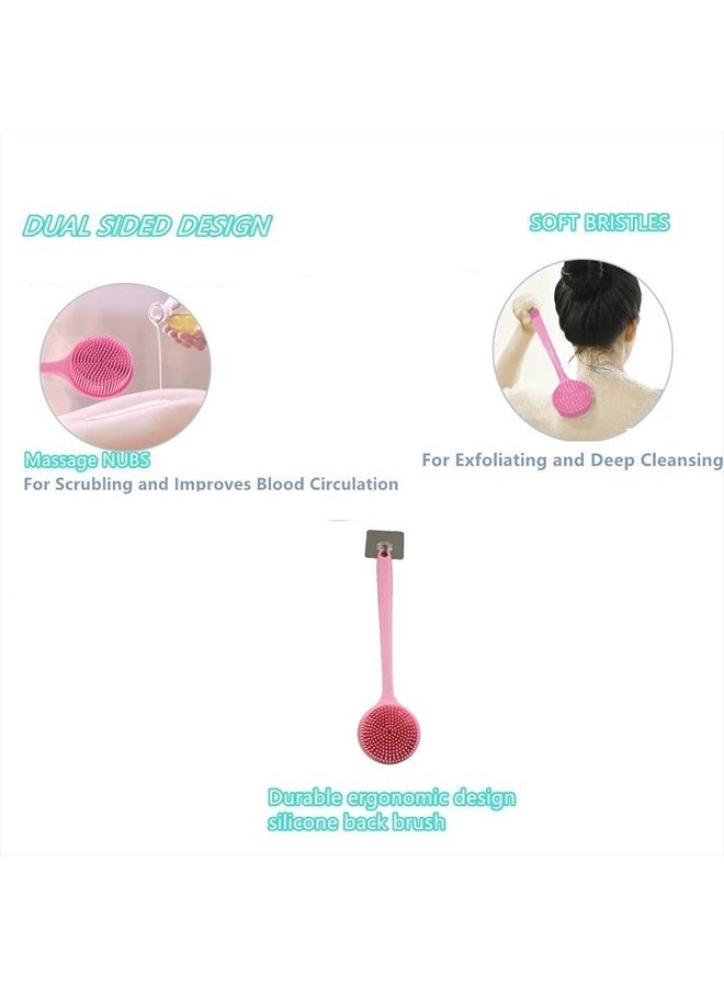 CINLITEK Silicone Body Scrubber, Long Handle Back Scrubber for Shower, Silicone Body Brush Shower Scrubber for Body, Shower Srush Back Brush Body Exfoliator - Image 2