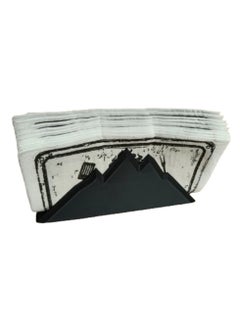 3D Brothers Mountain Peaks Napkin stand, Black Plastic Geometric Tissue Organizer, Elegant Matte Finish for Home and Office Decoration  - Image 1