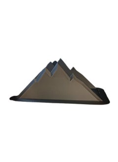 3D Brothers Mountain Peaks Napkin stand, Black Plastic Geometric Tissue Organizer, Elegant Matte Finish for Home and Office Decoration  - Image 2