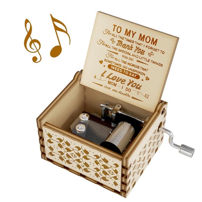 You are My Sunshine Music Box Gift for Mom from Daughter Wood Laser Engraved Vintage Mini Size Boxes Unique Best Mothers Day BirthdayChristmas Thanksgiving Day