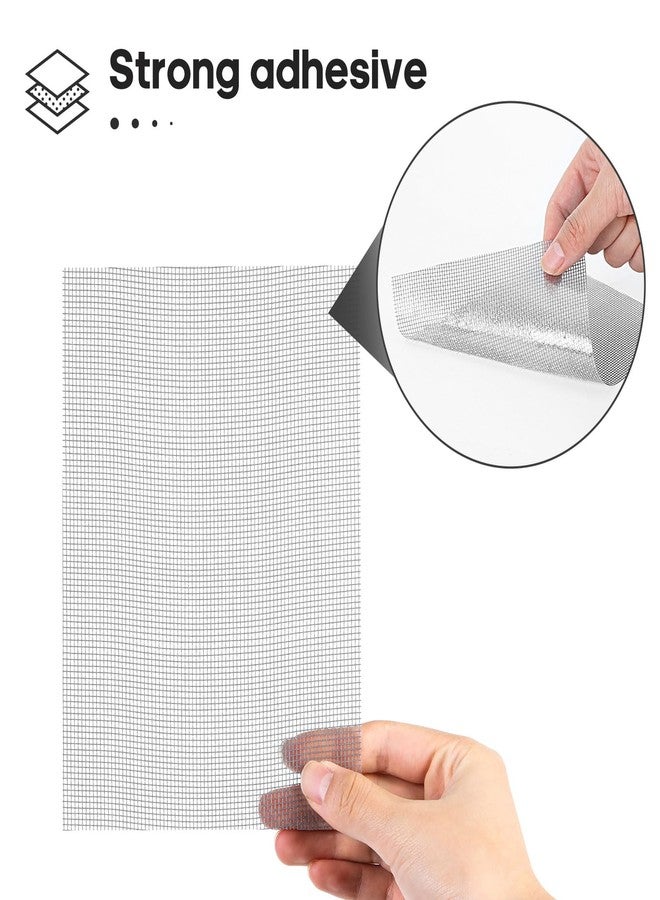 Secopad 5" x 7" Grey/Black Screen Repair Kit, 6 PCS Window Screen Patch Repair Tape for Mesh Window Door, Strong Adhesive Fiberglass Mesh Patch Tape - Image 2