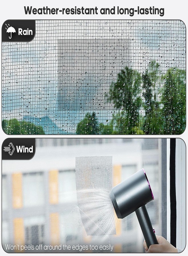 Secopad 5" x 7" Grey/Black Screen Repair Kit, 6 PCS Window Screen Patch Repair Tape for Mesh Window Door, Strong Adhesive Fiberglass Mesh Patch Tape - Image 3
