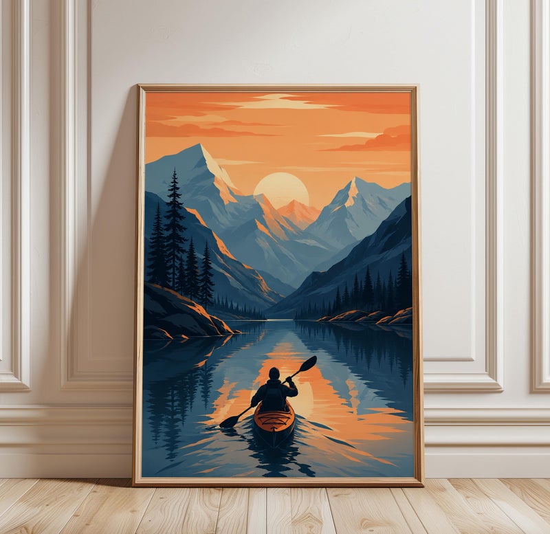 TNESSENTIAL Kayak Poster, Kayak Print, Kayak Wall Art, Sports Poster, Sports Print, Sports Wall Art, Mountain Poster, Mountain Print, Mountain Wall Art - Image 1