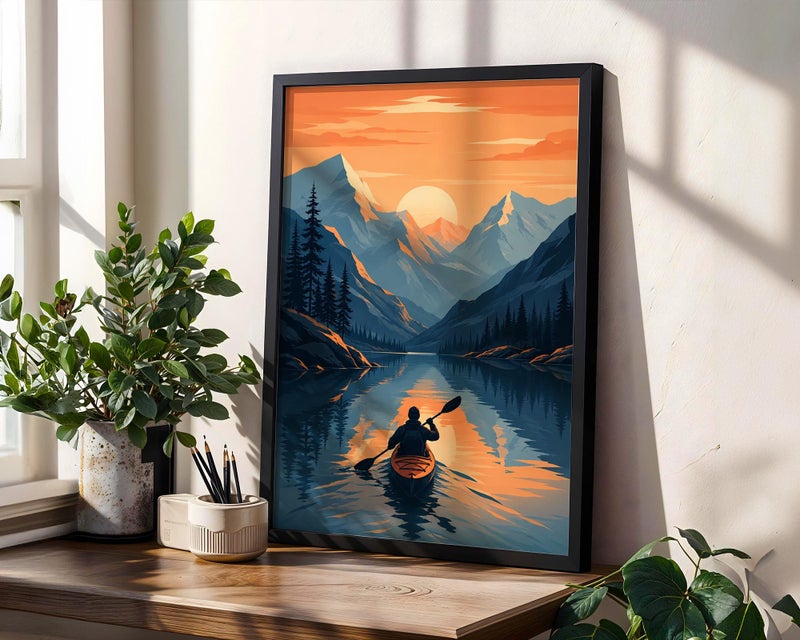 TNESSENTIAL Kayak Poster, Kayak Print, Kayak Wall Art, Sports Poster, Sports Print, Sports Wall Art, Mountain Poster, Mountain Print, Mountain Wall Art - Image 2