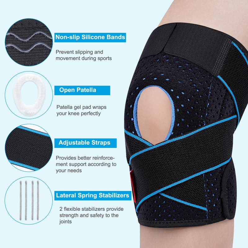 SIVITICK Knee Brace Support for Women & Men Plus Size with Side Stabilizers & Patella Gel Pad for Knee Pain Relief, Arthritis, Meniscus Tear, Injury Recovery, Running - Image 2