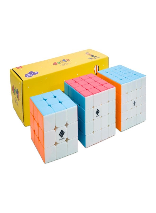 Cubelelo Drift 3x3, 4x4 & 5x5 Stickerless Gift Box | 3-in-1 Puzzle Game Set | Triple the Challenge, Thrice the Fun | Ultimate Value Saver Combo | Brainstoming Toy for Children Kids & Adults - Image 1