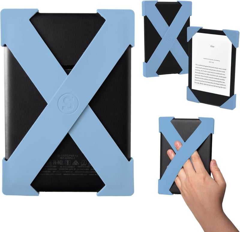 Strapsicle Hand Strap Accessory for Kindles & Kobos - Paperwhite 2024 & 2021, Signature Edition, Colorsoft - 2 Straps - Lightweight Grip for Endless Reading Comfort - Large - Bondi Blue - Image 1