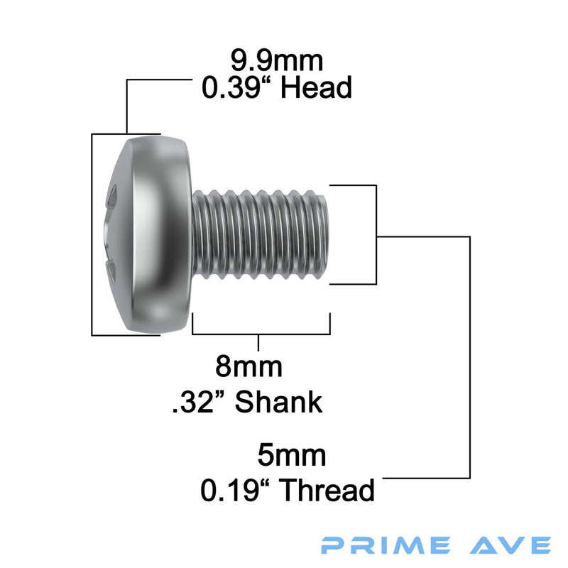 PRIME AVE Stainless Steel License Plate Screws for License Plates, Frames, Covers - Front/Rear Rust Proof Car Tag Screws - Licence Plate Screw Set Compatible with BMW (Pack of 8) - Image 2