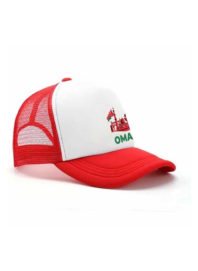 Oman National Day Mesh Cap With Adjustable Plastic Closure–Stylish And Comfortable Unisex Baseball Hat For Boys And Girls–Perfect For Omani National Day Events - Image 3
