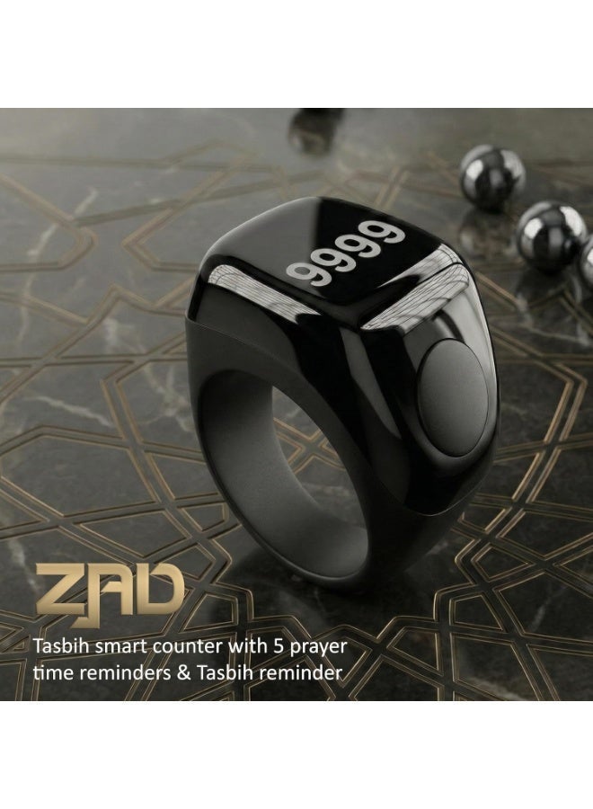 زاد خاتم تسبيح إلكتروني ZAD RING ZD-10 بتقنية ذكية، شاشة OLED عالية الوضوح، يدعم تنبيهات الأذكار وأوقات الصلاة، مقاوم للماء والغبار، مع 3 مقاسات مختلفة(18/20/22) - Image 3