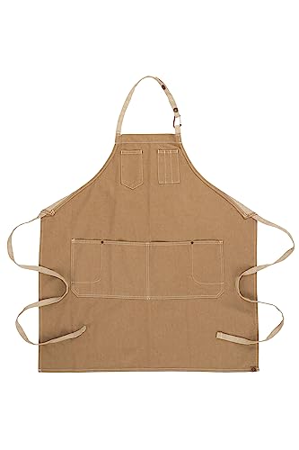 Chef Works Unisex Austin Bib Apron, Natural, One Size - Image 2