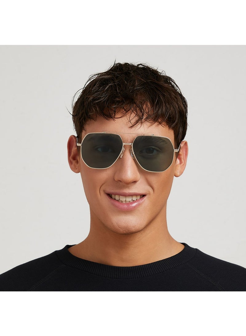 30Sundays HOT SHOT Men Green Sunglasses - Frame Material: Metal - Lens Color: Green- Frame Color: Gold - Full Rim - Image 4