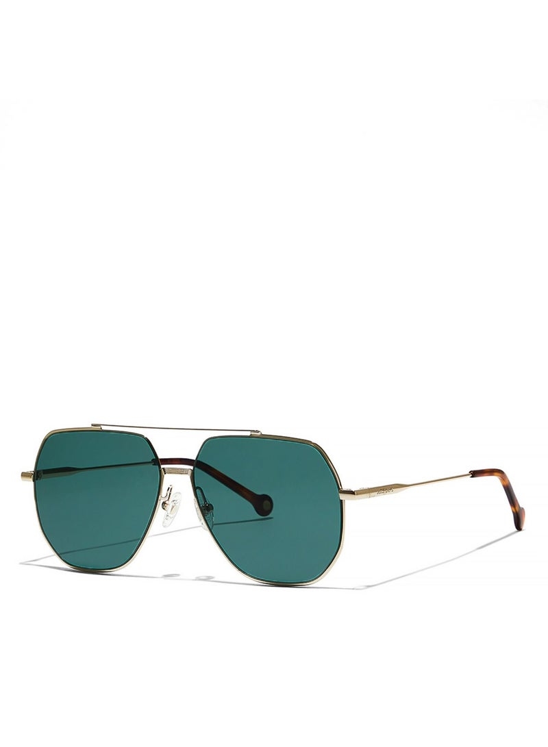 30Sundays HOT SHOT Men Green Sunglasses - Frame Material: Metal - Lens Color: Green- Frame Color: Gold - Full Rim - Image 2