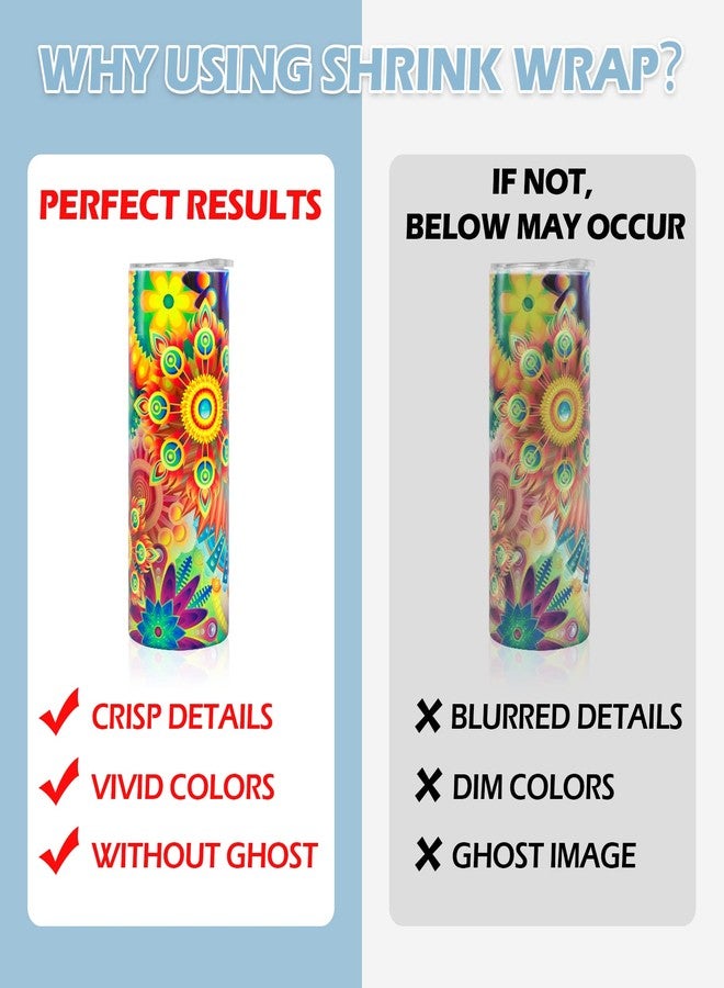 HTVRONT Shrink Wrap for Sublimation Tumblers 5X10 Inch - 50PCS Sublimation Shrink Wrap Sleeves, Heat-Resistant Tumbler Shrink Wrap Film - Image 3