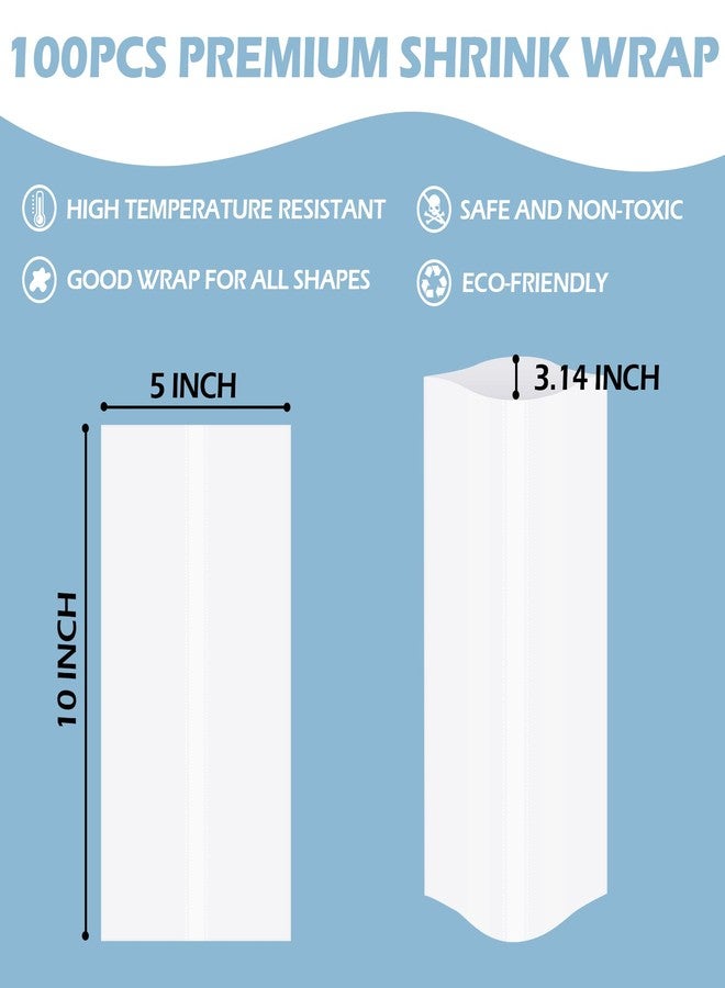 HTVRONT Shrink Wrap for Sublimation Tumblers 5X10 Inch - 50PCS Sublimation Shrink Wrap Sleeves, Heat-Resistant Tumbler Shrink Wrap Film - Image 4