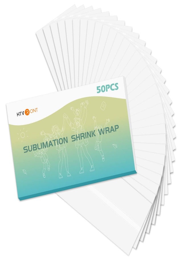 HTVRONT Shrink Wrap for Sublimation Tumblers 5X10 Inch - 50PCS Sublimation Shrink Wrap Sleeves, Heat-Resistant Tumbler Shrink Wrap Film - Image 1