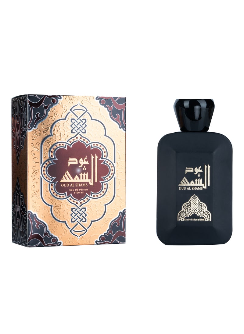 Moin Oud Al Shams Perfume100ml - Rich Amber, Floral Orange Blossom, Spicy Clove & Patchouli Notes - Sophisticated Scent for Men & Women, Ideal for Special Occasions  - Image 1