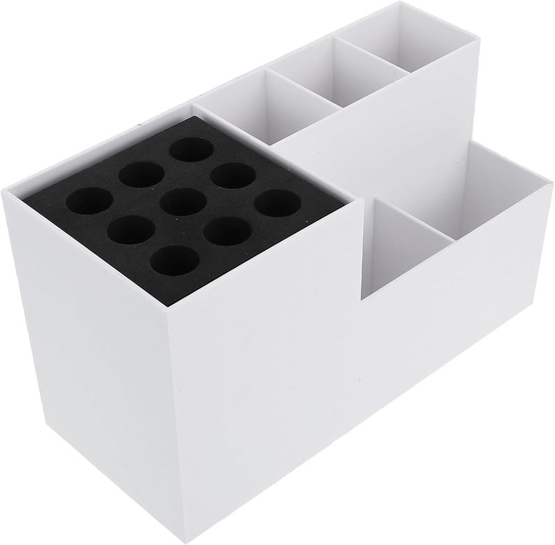 Professional Hairdressing Tool Storage Box with Scissors Holder, White Plastic Scissors Container for Salon and Barber Use, Hair Cutter Organizer Case for Hairstylists - Image 1