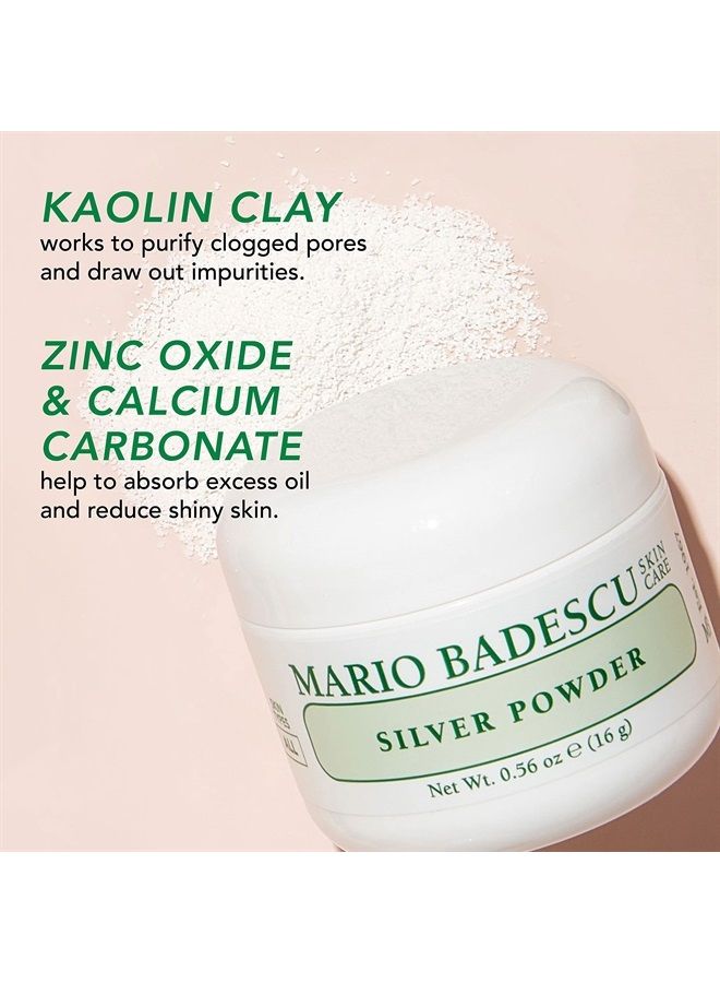 MARIO BADESCU Silver Powder Pore Mask for Oily Skin, Facial Pore Cleansing Mask Formulated with Kaolin Clay & Zinc Oxide, Nose Blackhead Remover Mask, 0.56 Ounce - Image 2