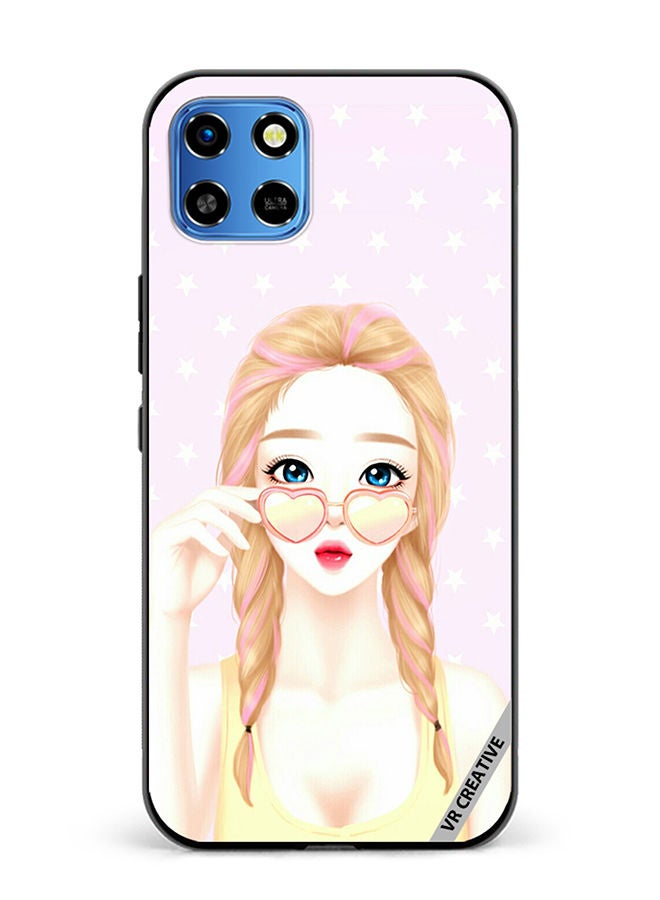 VR CREATIVE Protective Case Cover For Infinix Smart 6 HD Heart Sunglass Girl Design Multicolour - Image 1